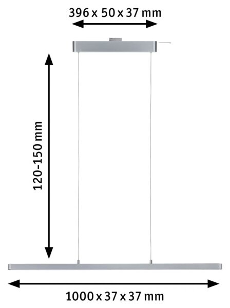 Paulmann 95578 - LED/40W Lampadario dimmerabile a sospensione con filo URAIL LENTO 230V 2700-6500K