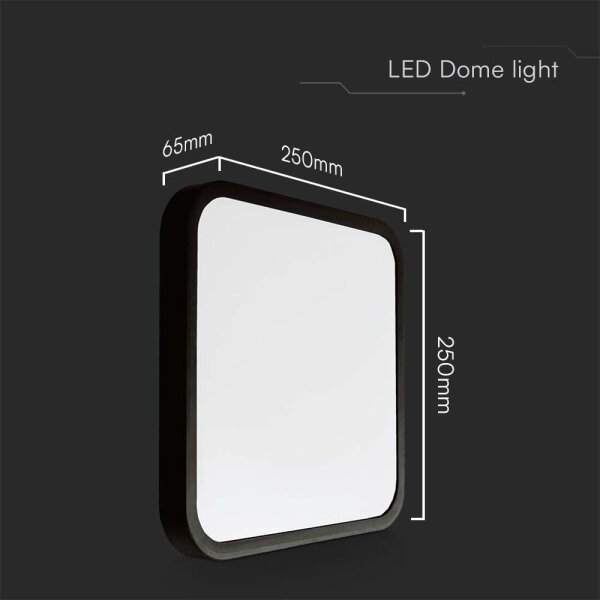 Plafoniera LED da bagno LED/18W/230V 4000K IP44 25x25 cm nero