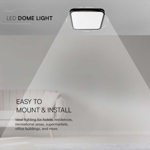Plafoniera LED da bagno LED/18W/230V 4000K IP44 25x25 cm nero