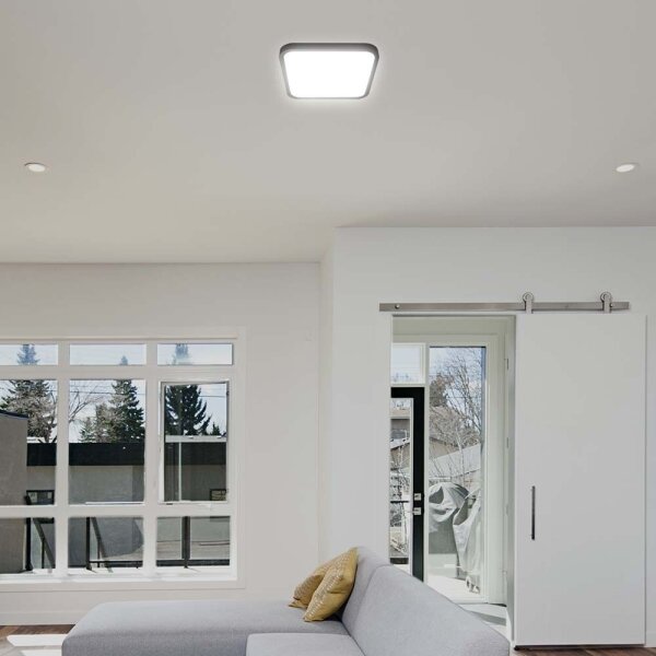 Plafoniera LED da bagno LED/18W/230V 4000K IP44 25x25 cm nero