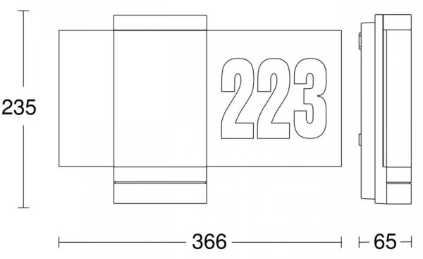 Steinel 067205 - Numero civico a LED con sensore L270SC LED/7,8W/230V IP44