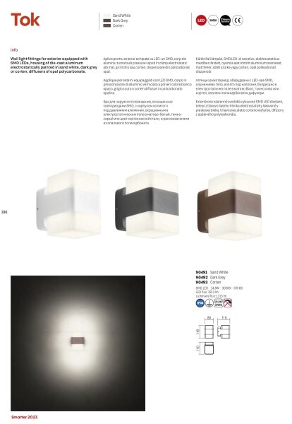 Redo 90492 - Applique a LED da esterno TOK LED/14,8W/230V IP44 antracite