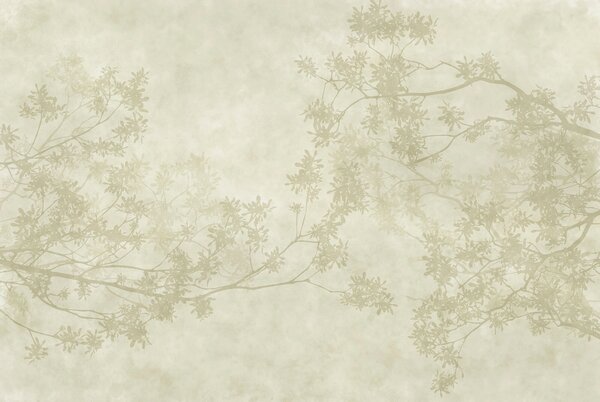 Carta da parati Wall murals Tree branches with leaves, Carta da parati Foglie, Carta da parati popolare, t00578 - Tapeko.it