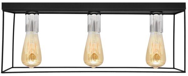 Plafoniera FINN 3xE27/15W/230V nero/cromo