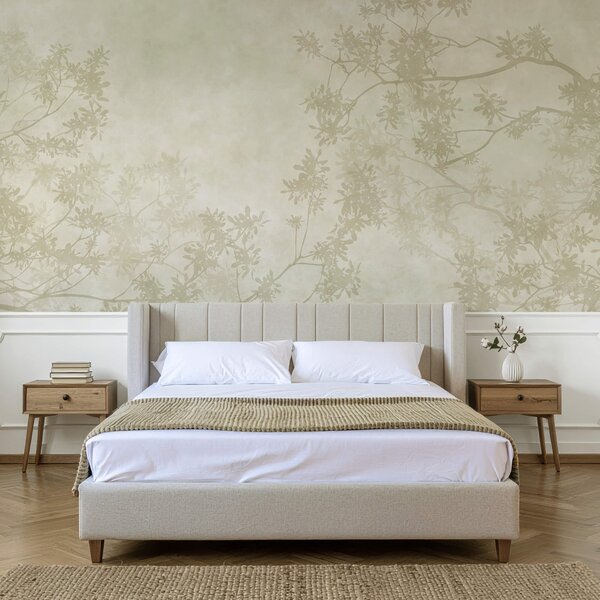 Carta da parati Wall murals Tree branches with leaves, Carta da parati Foglie, Carta da parati popolare, t00578 - Tapeko.it