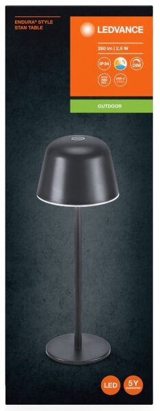 Ledvance - Lampada LED dimmerabile per esterni ricaricabile TAVOLO LED/2,5W/5V IP54 nero