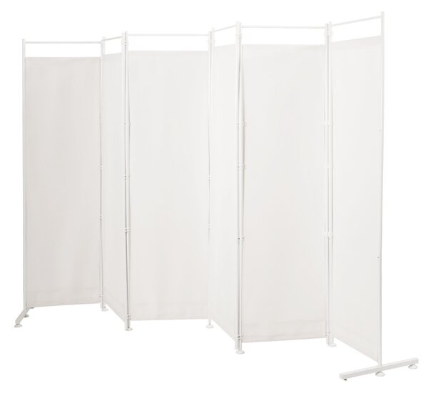 Costway Paravento pieghevole da interno in metallo, Divisorio a 6 pannelli con piedini stabili 300x180cm Beige