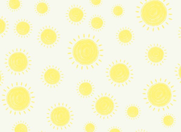 Carta da parati Motivo del sole giallo, Carta da parati per Bambini, Carta da parati popolare, t00594 - Tapeko.it