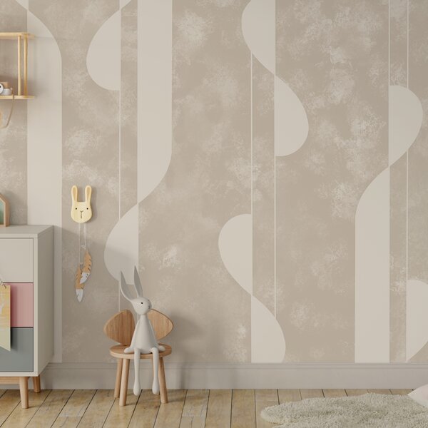 Carta da parati Forme astratte in tenui tonalità di beige, Carta da parati lastrazione, Carta da parati popolare, t00553 - Tapeko.it
