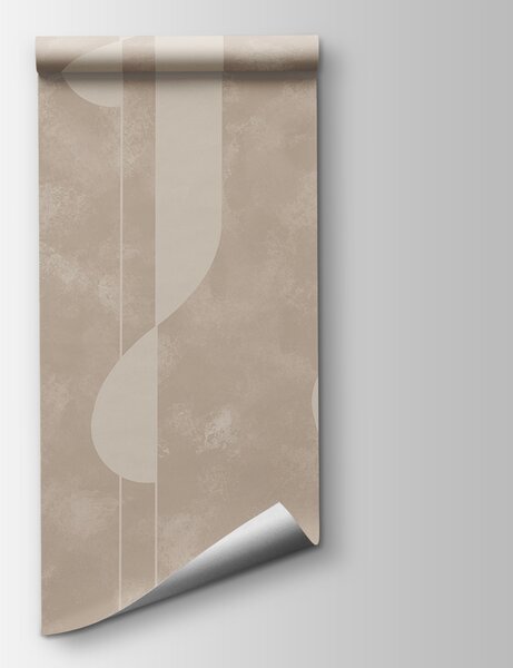Carta da parati Forme astratte in tenui tonalità di beige, Carta da parati lastrazione, Carta da parati popolare, t00553 - Tapeko.it