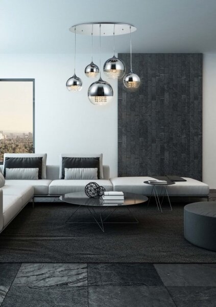 Maytoni P140-PL-170-5-N - Lampadario a sospensione con filo FERMI 5xE27/60W/230V cromo