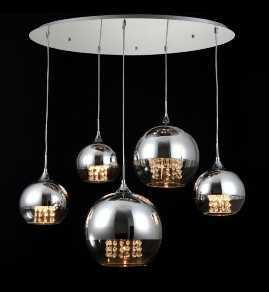 Maytoni P140-PL-170-5-N - Lampadario a sospensione con filo FERMI 5xE27/60W/230V cromo
