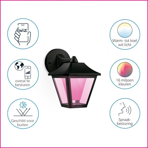 WiZ - LED RGBW Applique da esterno dimmerabile LED/9,5W/230V IP44 Wi-Fi