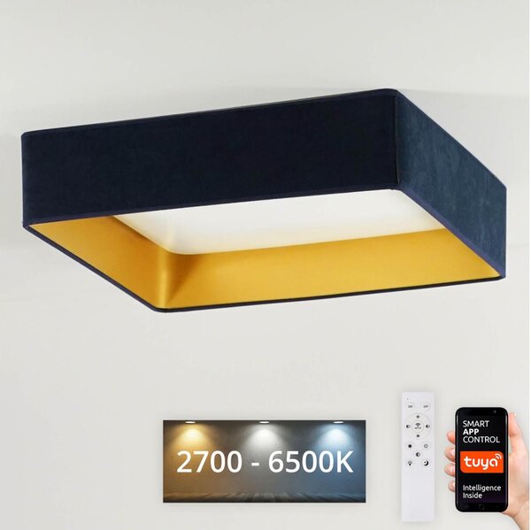 Brilagi-LED Lampada dimmerabile VELVET SQUARE LED/36W/230V Wi-Fi Tuya+telecomando blu scuro
