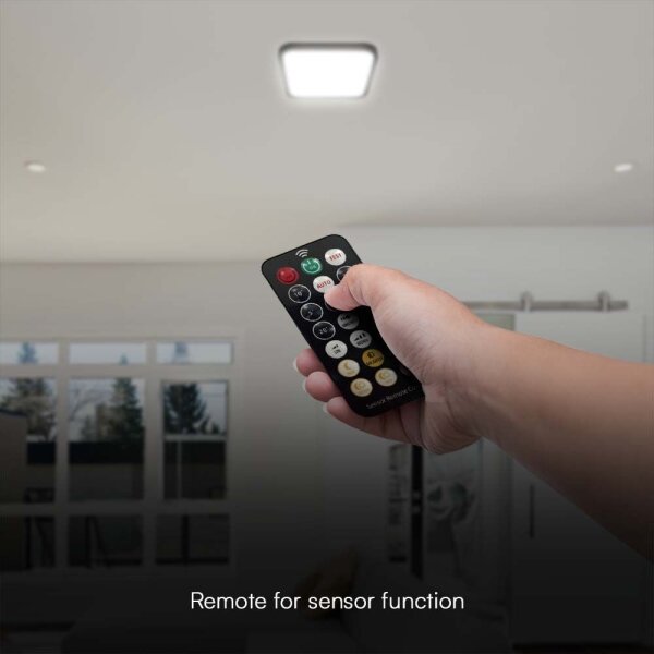 Plafoniera LED bagno con sensore 36W 230V IP44 4000K 42x42 cm + telecomando