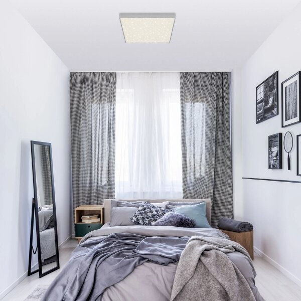 Briloner 7078-414 - Plafoniera LED STAR SKY LED/21W/230V 28x28 cm argento