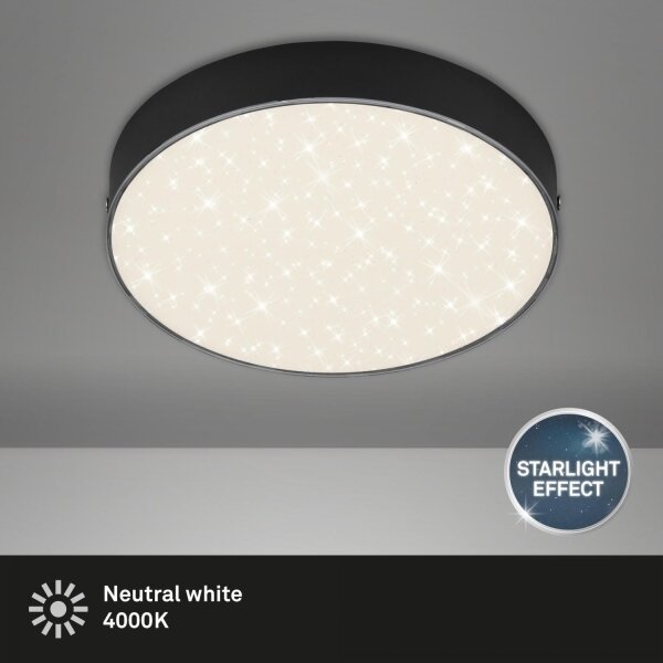 Briloner 7073-415 - Plafoniera LED STAR SKY LED/16W/230V diametro 21 cm nero