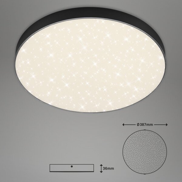 Briloner 7075-415 - Plafoniera LED STAR SKY LED/24,5W/230V diametro 38 cm nero