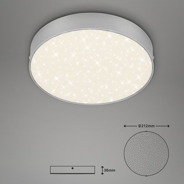 Briloner 7073-414 -Plafoniera LED STAR SKY LED/16W/230V diametro 21 cm argento