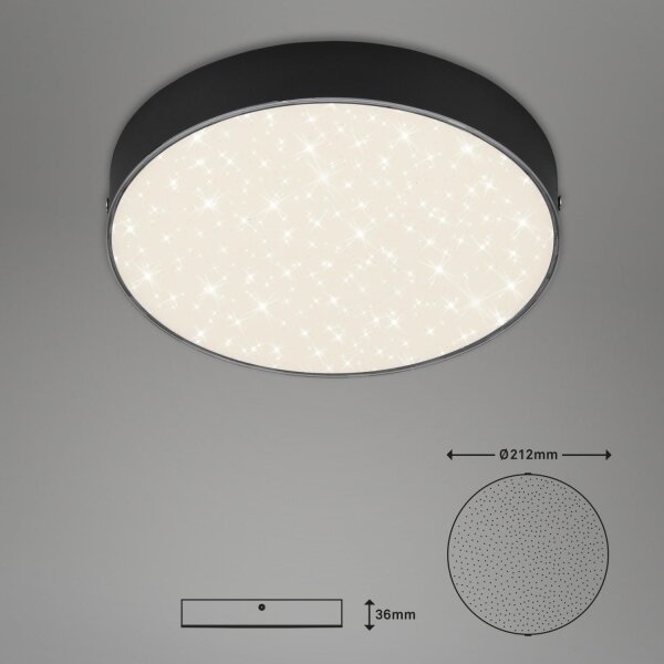 Briloner 7073-415 - Plafoniera LED STAR SKY LED/16W/230V diametro 21 cm nero
