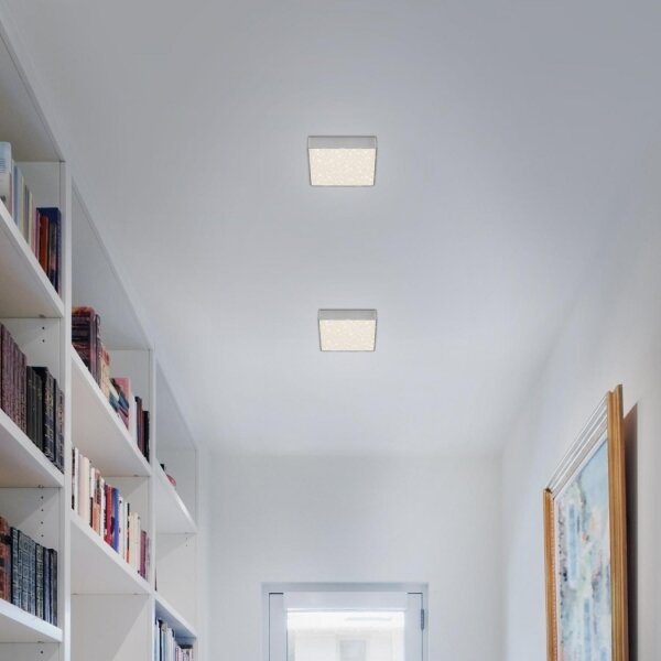 Briloner 7076-414 -Plafoniera LED STAR SKY LED/11W/230V 15x15 cm argento