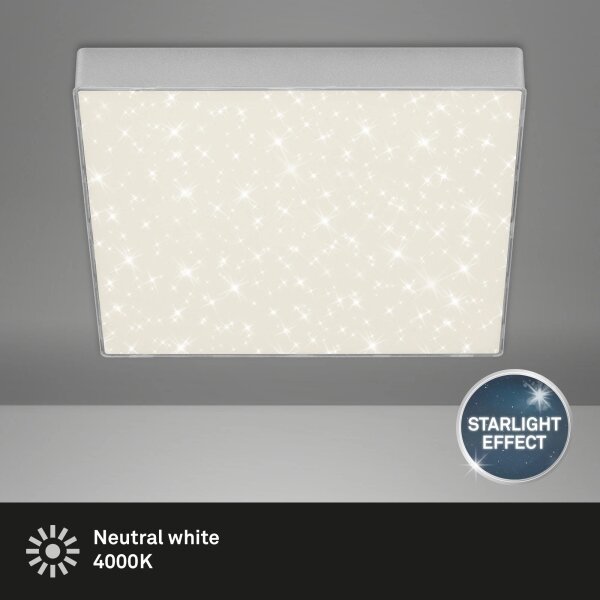 Briloner 7078-414 - Plafoniera LED STAR SKY LED/21W/230V 28x28 cm argento
