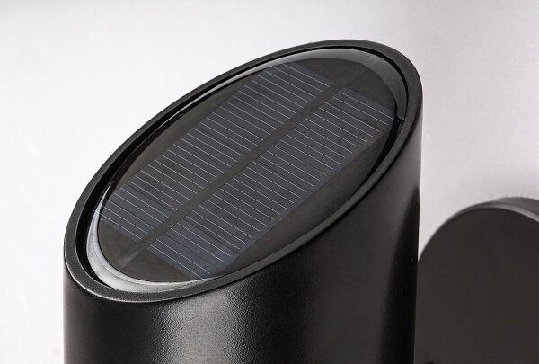 Rabalux 77030 - Lampada solare da parete LUTTO LED/1W/3,7V IP44 nera