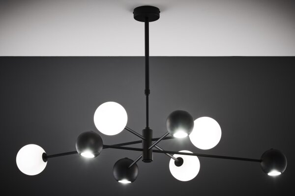 Jupiter 1998 - Lampadario a sospensione con supporto rigido MOKA 4xGU10/10W/230V + 4xG9/10W/230V nero/bianco