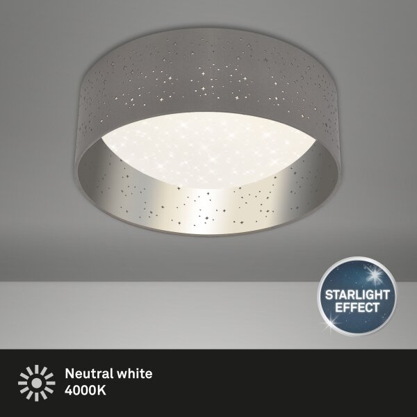 Briloner 3482014 - Lampada LED da soffitto STARRY LED/12W/230V grigio/argento