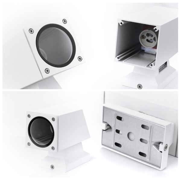 Aigostar - Applique da esterno 2xGU10/230V bianco IP65 quadrato
