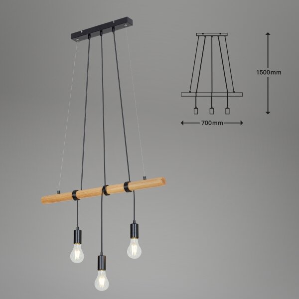 Briloner 4015035 - Lampadario a sospensione con filo 3xE27/25W/230V