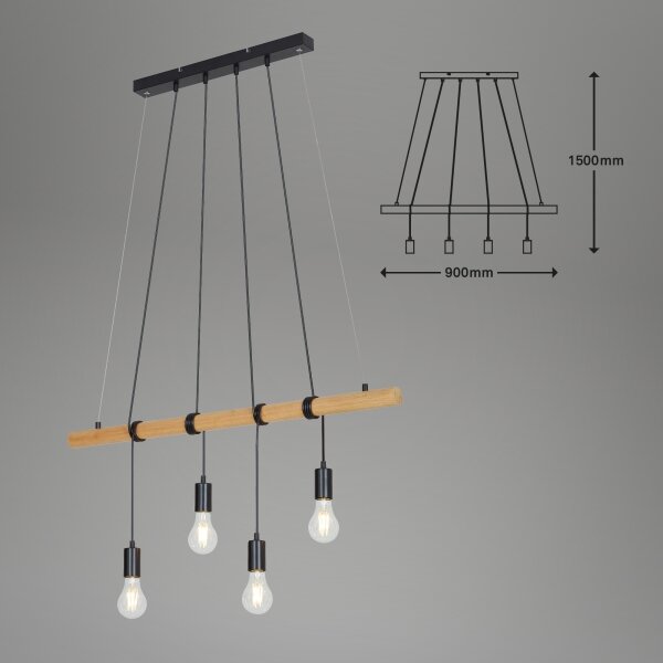 Briloner 4015045 - Lampadario a sospensione con filo 4xE27/25W/230V
