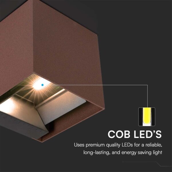 Applique a LED solare con sensore LED/9W/3,7V IP65 4000K marrone