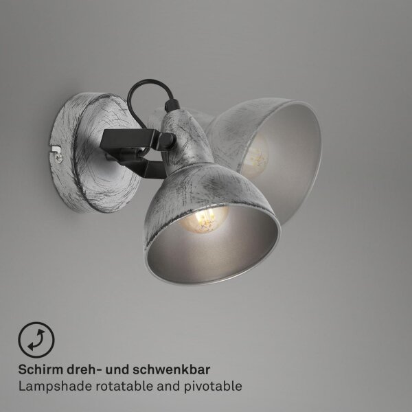 Briloner 2049-014 - Faretto da parete RETRO 1xE14/40W/230V grigio