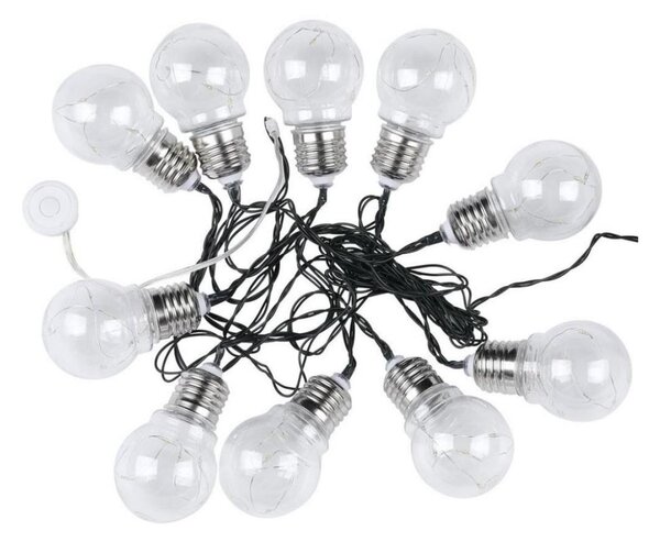 Catena LED solare 10xLED/1W/1,2V 1xAA 2 m IP44 3000K 300 mAh