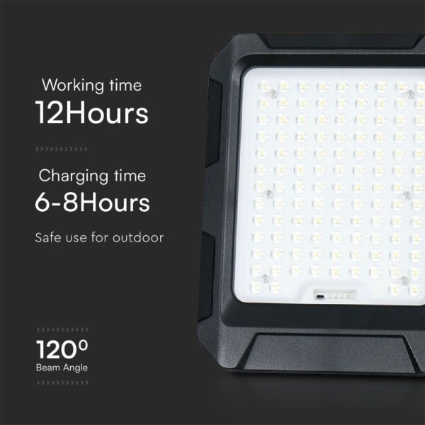 Faro solare a LED/15W/3,7V IP65 4000K nero + telecomando