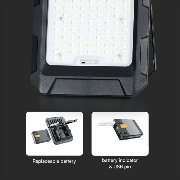 Faro solare a LED/15W/3,7V IP65 4000K nero + telecomando