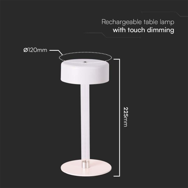 LED Lampada da tavolo ricaricabile dimmerabile LED/3W/5V 3000-6000K bianco