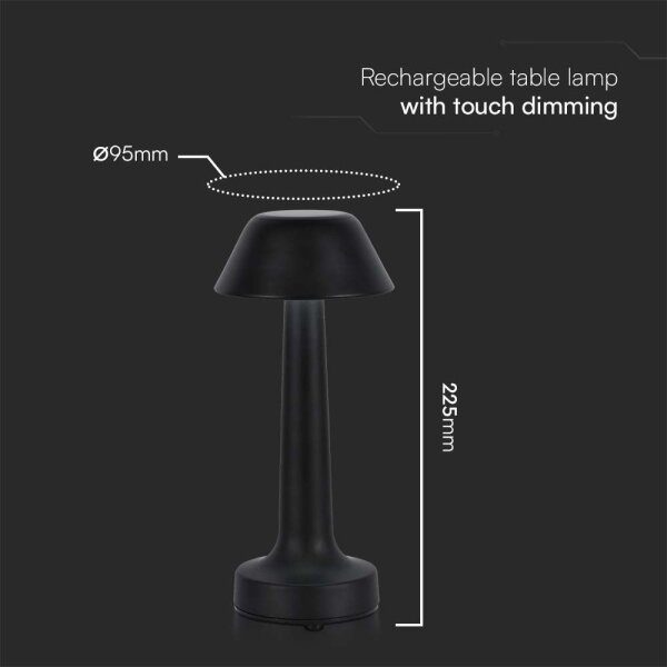 LED Lampada da tavolo ricaricabile dimmerabile LED/1W/5V 3000-6000K nero