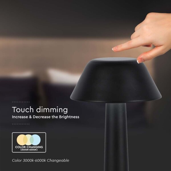LED Lampada da tavolo ricaricabile dimmerabile LED/1W/5V 3000-6000K nero