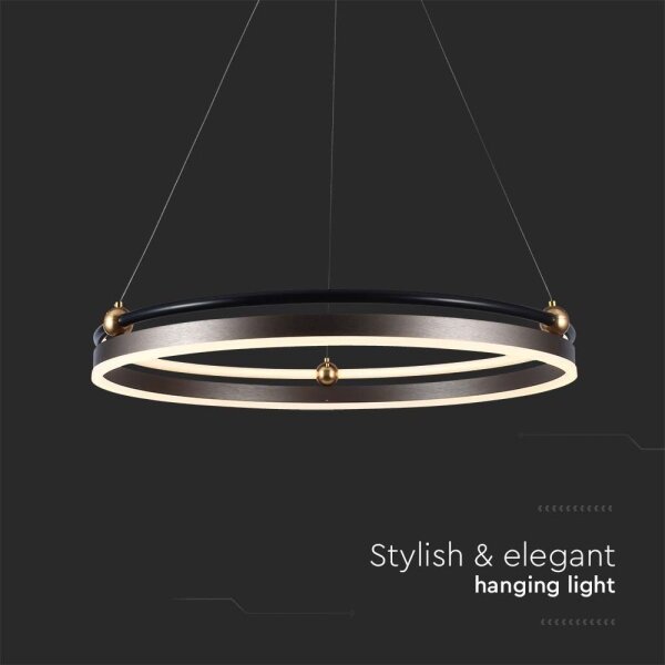 Lampadario LED a sospensione con filo LED/30W/230V 3000K diametro 62 cm marrone