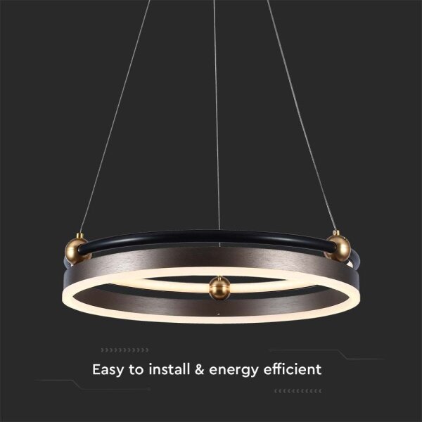 Lampadario LED a sospensione con filo LED/20W/230V 3000K diametro 42 cm marrone