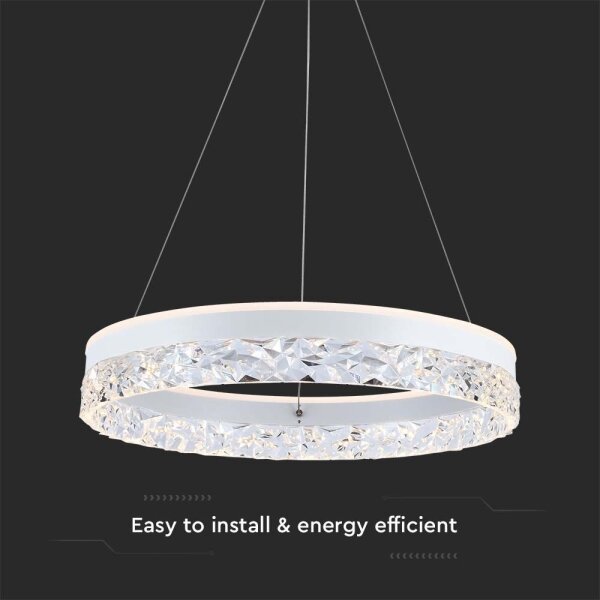 Lampadario LED a sospensione con filo LED/25W/230V 3000K diametro 50 cm bianco