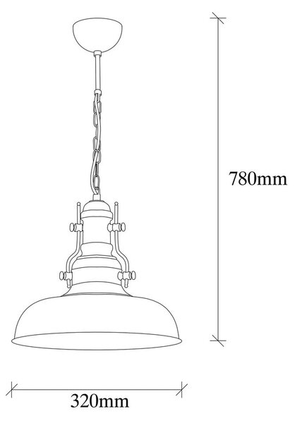 Lampadario nero con paralume in metallo ø 32 cm Detroit – Opviq lights