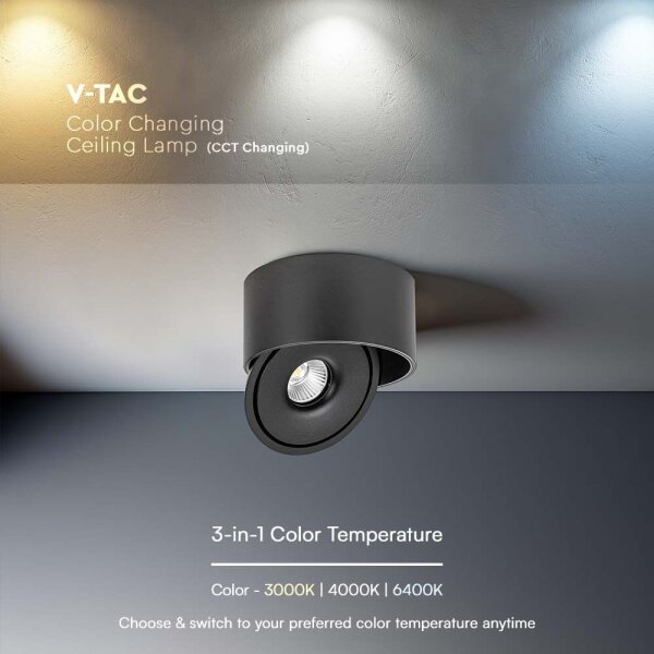 Faretto LED LED/20W/230V 3000/4000/6400K nero