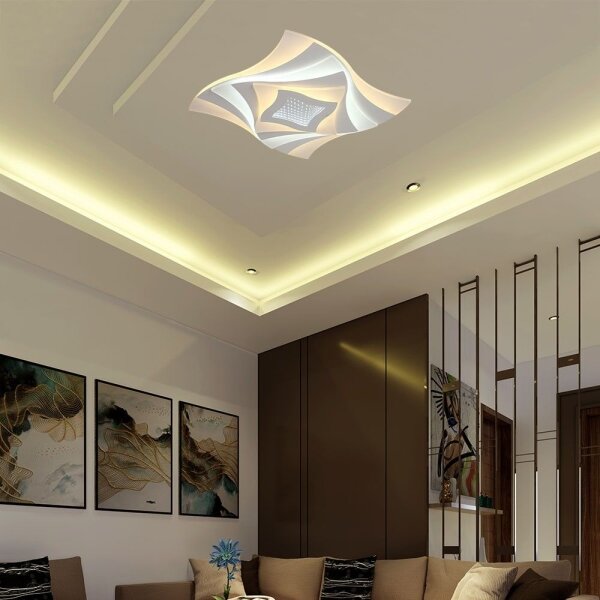 Plafoniera LED Soffitto Moderna 80x45 Cm – Lampada Rettangolare Dimmerabile Con Telecomando, 3000K-6000K, 45W, Per Soggiorno E Camera Da Letto, Nero