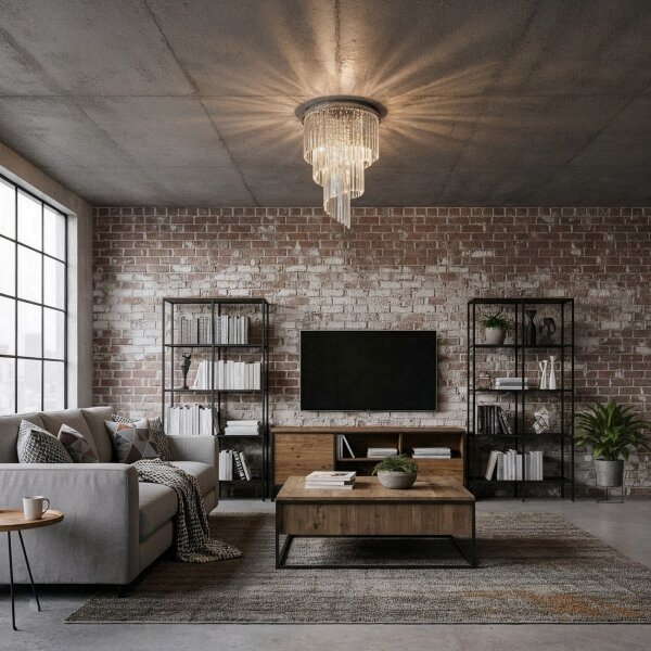 Ideal Lux - Lampadario di cristallo a plafone CARLTON 12xE14/40W/230V diametro 50 cm cromo