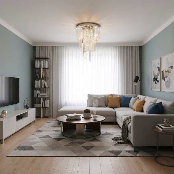 Ideal Lux - Lampadario di cristallo a plafone CARLTON 12xE14/40W/230V diametro 50 cm cromo