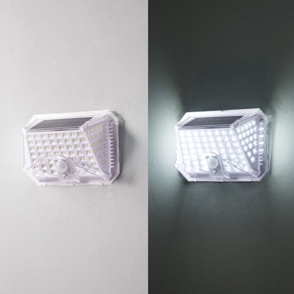 Brilagi-LED lampada solare da parete WALLIE LED/4W/5,5V argento con sensore