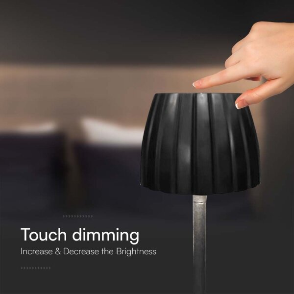 Lampada da tavolo LED dimmerabile ricaricabile 2,7W 3000-6000K 1800mAh nera